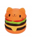 Nowy Śliczne Kawaii Miękkie Jumbo Cat Cartoon Hamburger Pachnące Squishy Powolny Rośnie Wykwintne Kid Miękkie Stress Relief Zaba