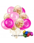 12 inche 1st Urodziny Ballon Niebieski Różowy Baby Party Decor 10 sztuk 1 Rok + 5 sztuk Konfetti + 1 sztuk 10 m Losowy kolor Wst