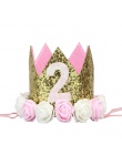 Baby Boy Dziewczyna Urodziny Kapelusz Kwiat Księżniczka Książę Korony 4 Projekt Glitter Party Cartoon Kapelusze Dekoracyjne Akce