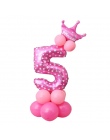 17 sztuk w 1 Niebieski Różowy Strona Kapelusz Air Balloon Zabawki Numer 0-9 Z Okazji Urodzin Decor Dzieci Prezent zabawki