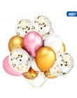 15 sztuk Różowy 'czarne Złoto Strona Dekoracji Marmuru Konfetti Balon Na Ślub Płeć Ujawnić Baby Shower Balon Z Wstążką