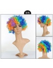 15 kolory 2018 Dorosłych Clown Afro Peruka Kręcone Fajne Włosy Syntetyczne Halloween Cosplay Costume Kibice Peruka Dla Człowieka