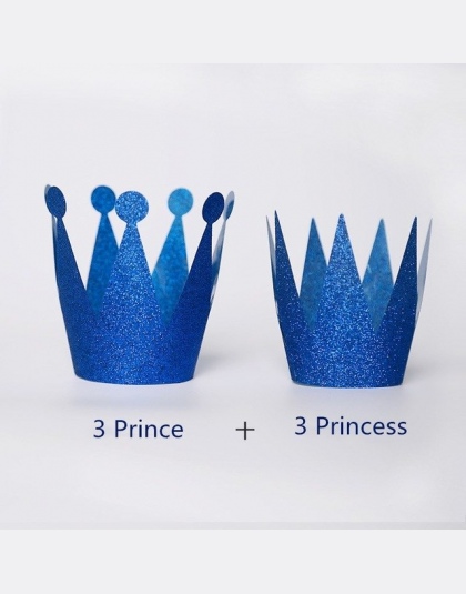 6 sztuk Książę Księżniczka Kapelusz Urodziny Kapelusz dla Plamy Dekoracji Urodziny Uroczystości Party Decor Dzieci Dzieci Urodzi