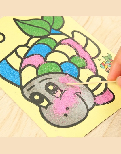 10 sztuk/partia Kolorowego Piasku Malarstwo Rysunek Kształceniem Zabawki Piasku Sztuki Kolorowanki Dla Dzieci DIY Rzemiosło Kolo