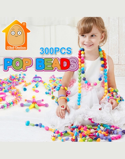 Zabawki Dla Dziewczynek 300 sztuk Pop Koraliki Zabawki Przystawki Razem Biżuteria Fashion Zestaw DIY Edukacyjne dzieciaka Zabawk
