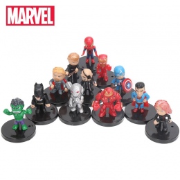 4-5 cm 12 sztuk/zestaw Zabawki Marvel Avengers Rysunek Ustaw w Wersji Q Iron Man Hulk Thor Kapitan Ameryka Spiderman Ultron Mode