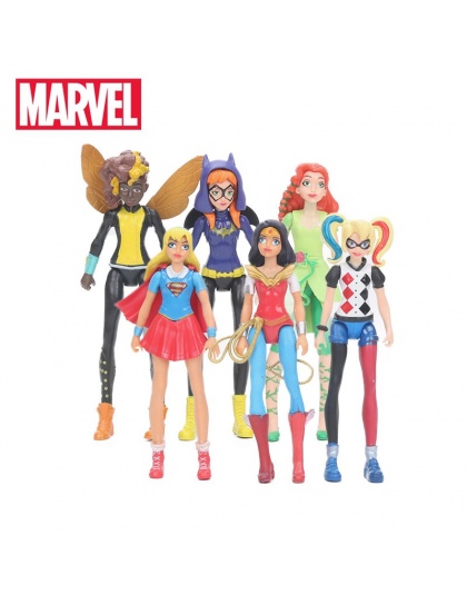 6 sztuk/zestaw 15 cm Zabawki Marvel Super Hero Dziewczyny Rysunek Ustaw Wonder kobieta Batgirl Poison Ivy Bumble Bee Harley Quin