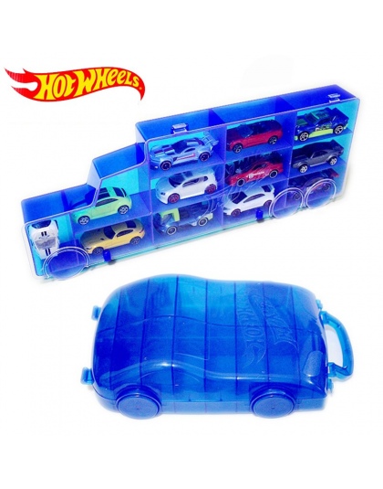 Hot Wheels Przenośne plastikowe pudełko do przechowywania Trzymać 16 Sportowe diecast modele Samochodów Zabawki Dla dzieci Eduka