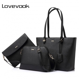 LOVEVOOK marka 3 zestawów torebka kobiety torba composite kobiet duża pojemność dużego ciężaru torba moda na ramię crossbody tor