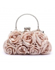 Floral Panie Clutch Bag Wzrosła torby Kobiety ręcznie Luksusowe Torebki Wieczorowe Sprzęgła dla Wedding Party czarny Bolsa Femin