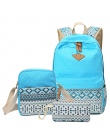 Stylowa Płótnie Druk Plecak Kobiet Preppy Torby Szkolne dla Nastoletnich Dziewcząt Cute Czarny Zestaw Podróży Plecaki Kobiet Bag