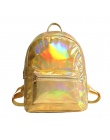 Małe hologram plecak laserowa holograficzny torba mochila feminino srebrny multicolor szkoły podstawowej skórzane daypack zaino 