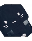 Sprytny Kot Płótnie Plecak Cartoon Haft Fashio Czarny Druk Plecaki Dla Nastoletnich Dziewcząt Tornister Plecak mochilas XA69H