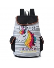 Miyahouse Cartoon Unicorn Drukowane Plecak Szkolny Dla Nastolatek Sznurek Deisgn Kobiet Podróży Plecak Płótnie Plecak Pani