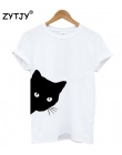 Kot patrząc out side Drukuj Kobiety tshirt Bawełna Casual Śmieszne t shirt Dla Pani Dziewczyna Top Tee Z-1056 Tumblr Hipster Dro