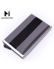 Aluminiowy Portfel Z Tylnej Kieszeni Posiadacza Karty ID RFID Blokowanie Mini Slim Metal Portfel Automatyczne Pop up Karty Kredy