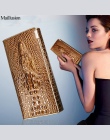 Kobiety Portfel Kobiet 2018 Portmonetki Posiadacze Kart Marki Prawdziwej Skóry 3D Tłoczenie Alligator Panie Krokodyl Długi Sprzę