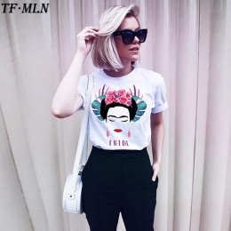 2018 Nowych Moda Frida Kahlo T-Shirt Frida Dziewczyna Mocy Strój Unisex Tshirt Feminist Tee Druku Bawełniane harajuku t shirt Ko