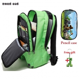 Wysokiej jakości tornister zielony Minecraft plecak unisex tornister dla dzieci torby plecaki dla dzieci spiderman