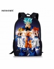 INSTANTARTS Moda Dzieci Anime Plecak Fajne Dragon Ball Super Niebieski Charakter Son Goku Vegeta Drukowanie Torby Szkolne dla Ch