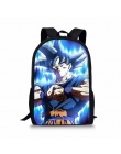INSTANTARTS Moda Dzieci Anime Plecak Fajne Dragon Ball Super Niebieski Charakter Son Goku Vegeta Drukowanie Torby Szkolne dla Ch
