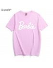 Barbie List Druku Bawełniana Koszulka Kobiety Sexy Tumblr Graphic tee różowy szary t shirt Casual tshirts Bae Topy Stroje tees k