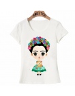 Charyzmatycznych Frida Kahlo Cute cartoon art T Koszula Lato Śliczne Kobiety T Shirt 2018 nowy projekt Topy dziewczyna koszulka 