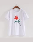 Nic List Print T Shirt Rose Harajuku T-Shirt Kobiety 2018 Lato Dorywczo Krótki Rękaw TShirt Biały Szary Punk Koszule 32785