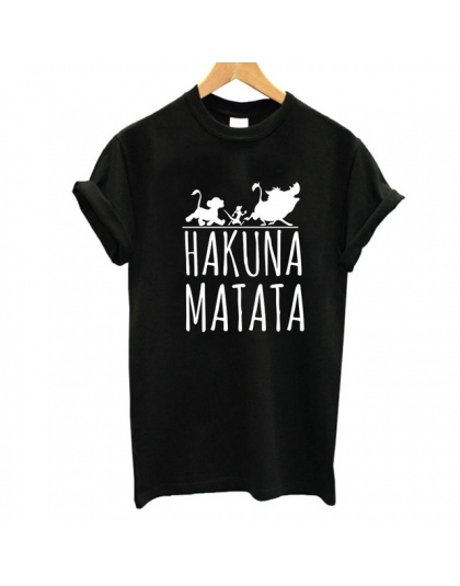 2017 Hakuna Matata list druku koszulkę Homme Lato Kobiet Krótkim Rękawem t shirt Plus Size kobiety dorywczo 100% Bawełna top