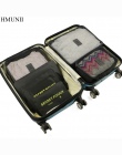 HMUNII 6 sztuk/zestaw Wysokiej Jakości Oxford Tkaniny Podróży Mesh Torba W torbie Bagażu Organizator Pakowania Cube Organizator 