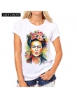 Kobiety Frida Kahlo Druku T shirt Śmieszne Spersonalizowane Krótki Rękaw Szyi Round Top Tees
