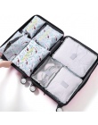 2017 Nowy 7 sztuk/zestaw Wysokiej Jakości Oxford Tkaniny Podróży Mesh Torba W torbie Bagażu Organizator Pakowania Cube Organizat