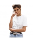 Kobiety Biały O Neck Graficzne Śmieszne Słodkie Pocałunek Wzór T-Shirt 2018 Lato Tshirt Drukowane Krótkim Rękawem Harajuku Tee T