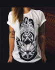 2018 Nowe Mody Kobiet T Koszula Z Krótkim Rękawem Kobiety Wydrukowano O-Neck Bawełniane T-shirty Kobiet Retro Graffiti Kwiat Żeń