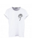 ZSIIBO rose flower kieszeń Druku Kobiety tshirt Casual Funny t shirt Dla Pani Top Tee Hipster Tumblr Drop Ship BTS