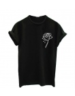 ZSIIBO rose flower kieszeń Druku Kobiety tshirt Casual Funny t shirt Dla Pani Top Tee Hipster Tumblr Drop Ship BTS