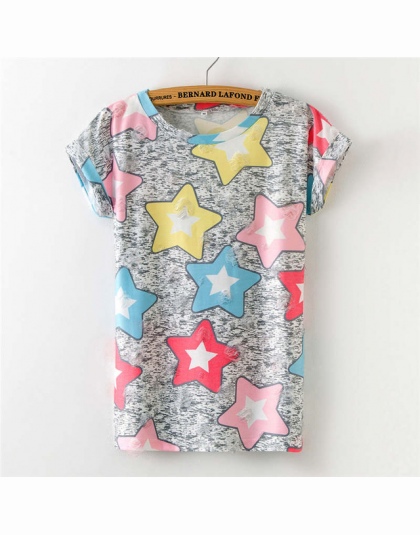 2017 Kobiety Plus Rozmiar Otworów T koszula Damska z krótkim rękawem gwiazda druku rocznika dorywczo T-shirt duży rozmiar lato b
