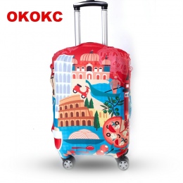 OKOKC Czerwony Wzór Bagaż Podróży Pokrywa Ochronna 4 Rozmiary S/M/L/XL Dla Wózka Przypadku 18 ''-32'' Elastyczna Walizki Ochronn