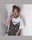 Moda Blusas 2017 Lato Najlepszych Przyjaciół T Shirt Koreański Ulzzang Harajuku Haft Krótki Rękaw Koszulki Kobiety Casual Top Ko