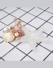 Nowy Cartoon Sea World Starfish Pearl Shell Torba Łańcucha Kluczy Brelok Kryształ Wisiorek Kobiety Bag Torba Ornament Akcesoria