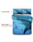 HELENGILI 3D Pościel zestaw Shark Drukuj Kołdra pokrywa zestaw realistyczne pościel z poszewki łóżko zestaw Tekstylia domowe #2-