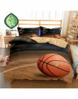 HELENGILI 3D Pościel Ustawić Koszykówki Drukuj Kołdra pokrywa zestaw realistyczne pościel z poszewki łóżko zestaw Tekstylia domo