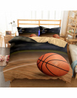 HELENGILI 3D Pościel Ustawić Koszykówki Drukuj Kołdra pokrywa zestaw realistyczne pościel z poszewki łóżko zestaw Tekstylia domo