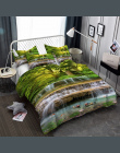 HELENGILI 3D Pościel Zestaw Las dreamland Drukuj Kołdra pokrywa zestaw realistyczne pościel z poszewki łóżko zestaw Tekstylia do