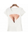 Wielkie Cycki Sexy Żołądka Paczka Abs print T koszula damska z krótkim rękawem Lato Twórczej Wzór Śmieszne Kobiet Modal Topy now
