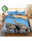 HELENGILI 3D Pościel Zestaw Dinozaur Drukuj Kołdra pokrywa zestaw realistyczne pościel z poszewki łóżko zestaw Tekstylia domowe 