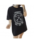 Gothic Moon Phase Czary Kot Drukowane Kobiet Harajuku T-Shirt Krótki Rękaw Kobiet Topy Luźne Lato T Shirt
