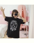 Gothic Moon Phase Czary Kot Drukowane Kobiet Harajuku T-Shirt Krótki Rękaw Kobiet Topy Luźne Lato T Shirt
