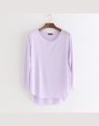 100% Cotton tee shirt femme 2018 Harajuku z długim rękawem t koszula kobiet topy moda blusa work luźna koszulka camiseta mujer 1