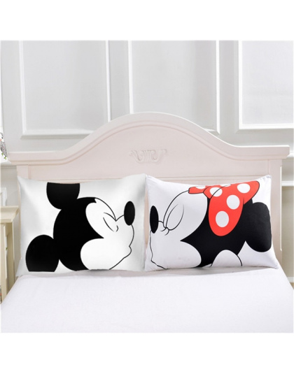 Śliczne Mickey Mouse Poszewka na Poduszkę Biały Para Kochanków Prezent Poduszka Rzut Poszewki Home Beddroom Dwie Pary Poduszki P
